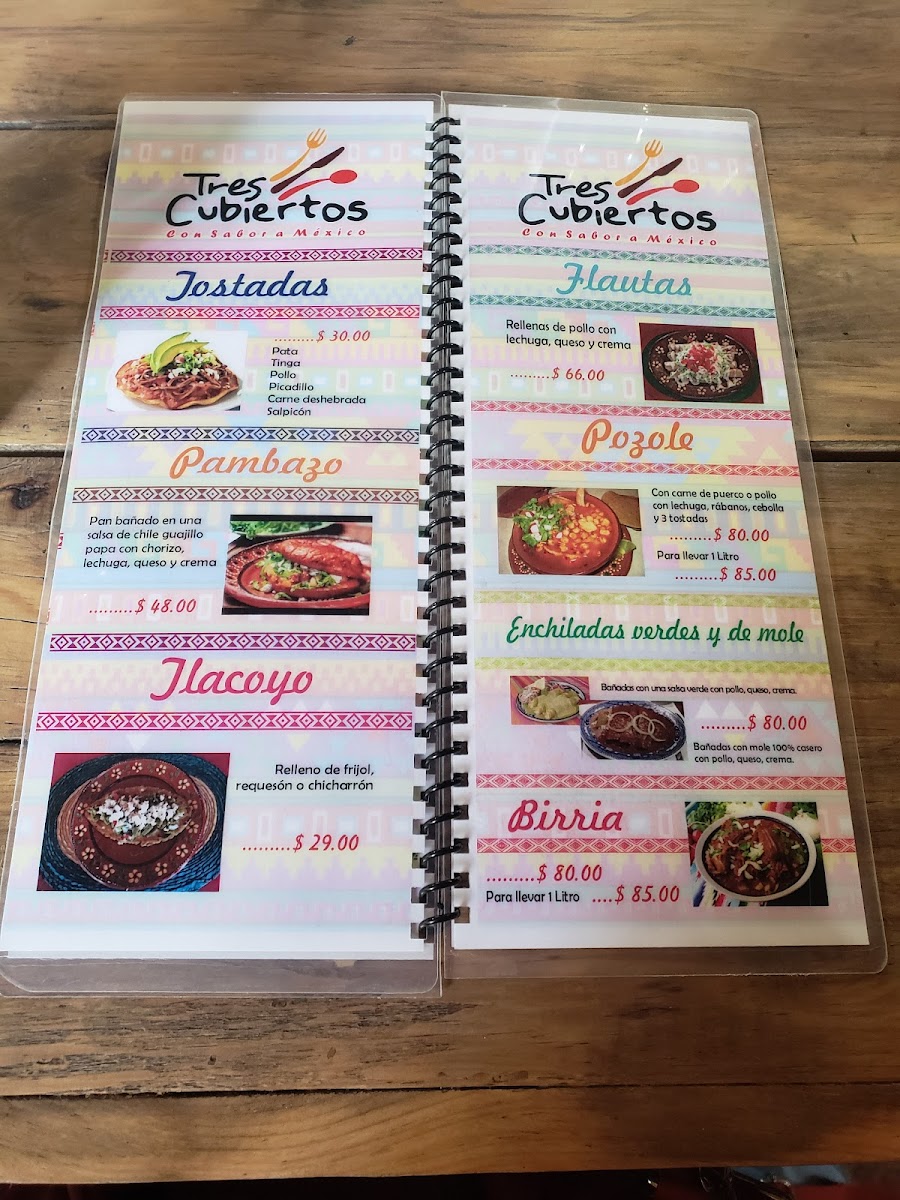 Tres Cubiertos Menu - Image 1